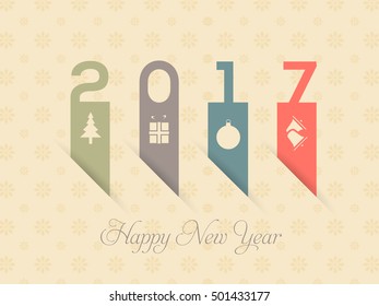 2017 Numbers Paper, Happy New Year Design, Retro Background