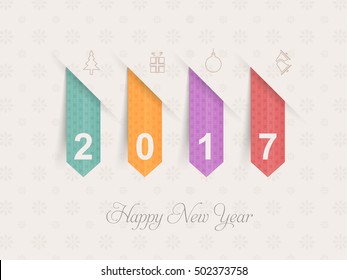 2017 Numbers Paper, Happy New Year Design, Retro Background