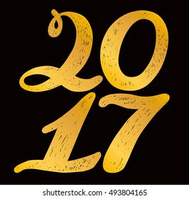 2017 numbers for quote lettering. Happy New Year. Decorative Trended Alphabet. Display font and numbers. Hand drawn letters in old fashion vintage style. 