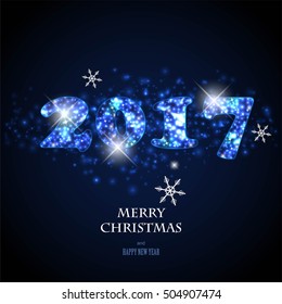 2017 on blue background 