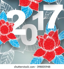 2017 on the color background. Eps 10 vector file.