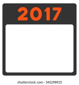 2017 Organizer vector icon. Style is bicolor flat symbol, orange and gray colors, rounded angles, white background.