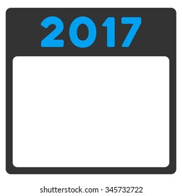 2017 Organizer vector icon. Style is bicolor flat symbol, blue and gray colors, rounded angles, white background.