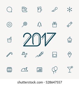 2017 party minimal line icon