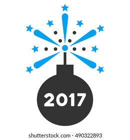 2017 Petard icon. Vector style is flat iconic symbol on a white background.