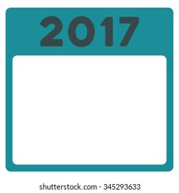 2017 Plan vector icon. Style is bicolor flat symbol, soft blue colors, rounded angles, white background.
