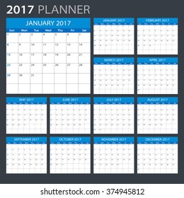 2017 Planner - illustration
Vector template of 2017 calendar/planner
