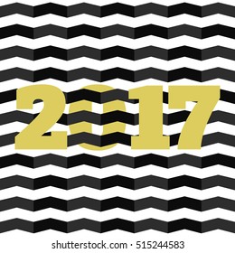2017 postcard design. Happy New Year 2017 vintage template design