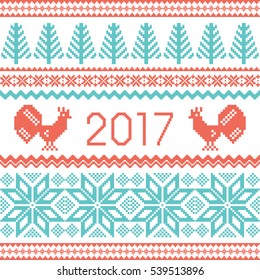 2017 red rooster new year background.
