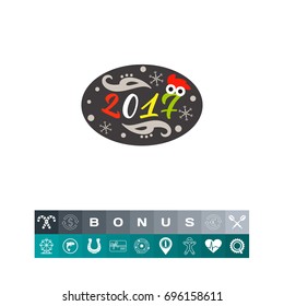 2017 and Rooster Icon