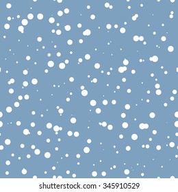 2017 Seamless pattern with white snow on a blue background, simple winter background for your design