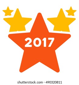2017 Star Hit Parade icon. Vector style is flat iconic symbol on a white background.