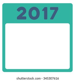 2017 Syllabus vector icon. Style is bicolor flat symbol, cobalt and cyan colors, rounded angles, white background.