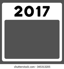 2017 Syllabus vector icon. Style is bicolor flat symbol, black and white colors, rounded angles, gray background.