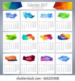 2017 template calendar vector 2017 journal template with colorful triangle scene 2017 template calendar color colour holiday colourful season abstraction vacation background scene multicolored new con