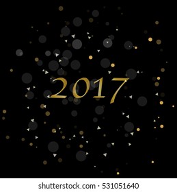 2017 text new year gold black
