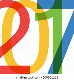 2017 typography. Happy New Year 2017. On white paper. Design element for holiday
