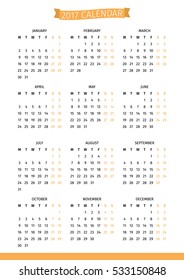 2017 Vector Calendar