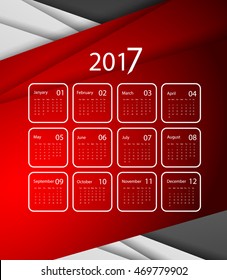 2017 vector calendar design. Colorful corporate background.  Elements for your work. Eps10
