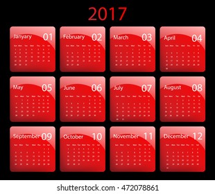 2017 vector calendar design. Elements for your work. Eps10