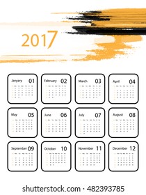 2017 vector calendar design. Elements for your work. Eps10