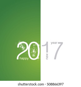 2017 White New Year firework green white background