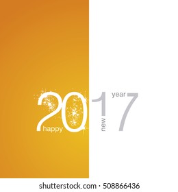 2017 White New Year firework orange white background