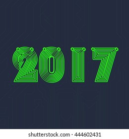 2017 is written in the form of an electrical circuit.