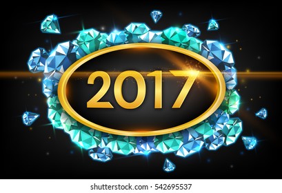 2017 year background. Vector illustration