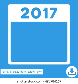 2017 Year Calendar Template icon. Vector EPS illustration style is flat iconic symbol, white color.