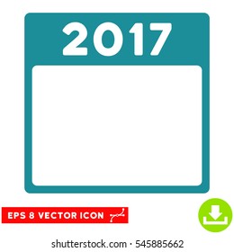 2017 Year Calendar Template icon. Vector EPS illustration style is flat iconic symbol, soft blue color.