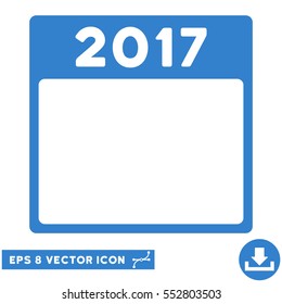 2017 Year Calendar Template icon. Vector EPS illustration style is flat iconic symbol, cobalt color.