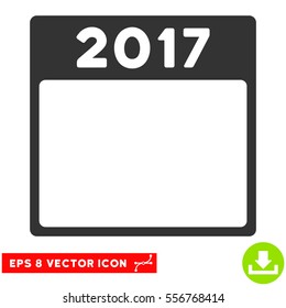 2017 Year Calendar Template icon. Vector EPS illustration style is flat iconic symbol, gray color.