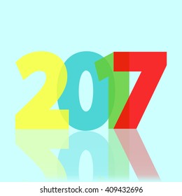 2017 year, Card design, Holiday abstract background, Happy New Year flyer, Merry Christmas, Vector illustration