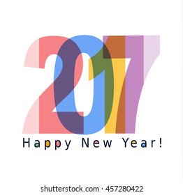 The 2017 year. Colorful logo for greeting card and calendar.
