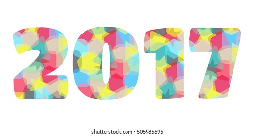 2017 year colorful vector symbol