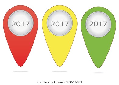2017 year green icon pointer