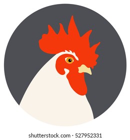 2017 year of Rooster and cock. Flat design style vector illustrations