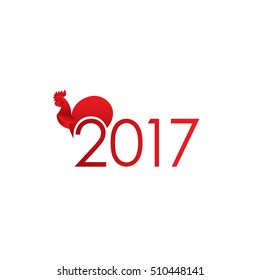 2017 - Year of the Rooster - vector illustration


