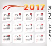 2017 year simple office calendar vector illustration
