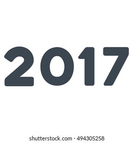 2017 Year vector pictograph. Style is flat graphic symbol, smooth blue color, white background.