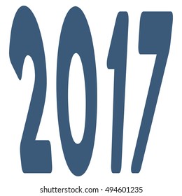 2017 Year vector pictograph. Style is flat graphic symbol, blue color, white background.