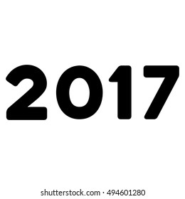 2017 Year vector pictograph. Style is flat graphic symbol, black color, white background.