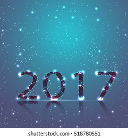 2017 Year. Wallpaper theme of 2017. Bright figures.