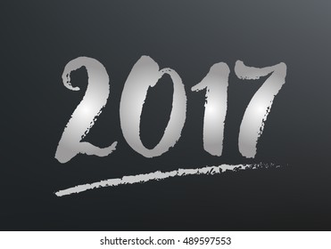 2017 years text written on the blackboard with chalk board effect vector graphic illustration