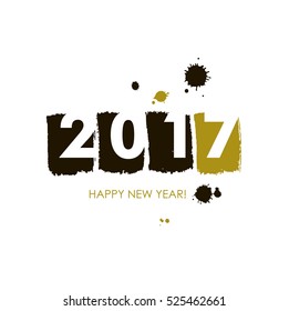 2017Hand drawn lettering vector art. Modern brush calligraphy. Ink illustration for your design. Isolated on white background. Vector Illustration.