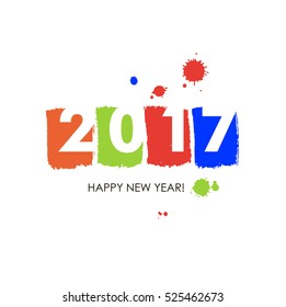 2017Hand drawn lettering vector art. Modern brush calligraphy. Ink illustration for your design. Isolated on white background. Vector Illustration.