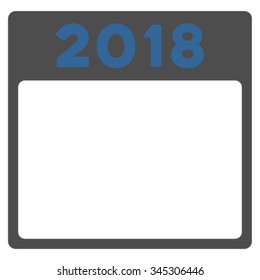 2018 Appointment vector icon. Style is bicolor flat symbol, cobalt and gray colors, rounded angles, white background.
