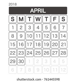2018 APRIL Calendar Planner Design.