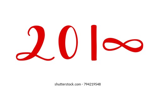 2018, badge with handwritten lettering,calligraphy with background for logo,banner,posrcards. Vector illustration